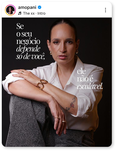 Post de Instagram com retrato e frase editorial